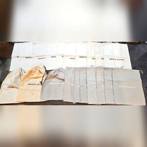 Lot 20 Manolo Blahnik Designer Dust Bag Cover Pouch Handbag Wallet Shoes Purse